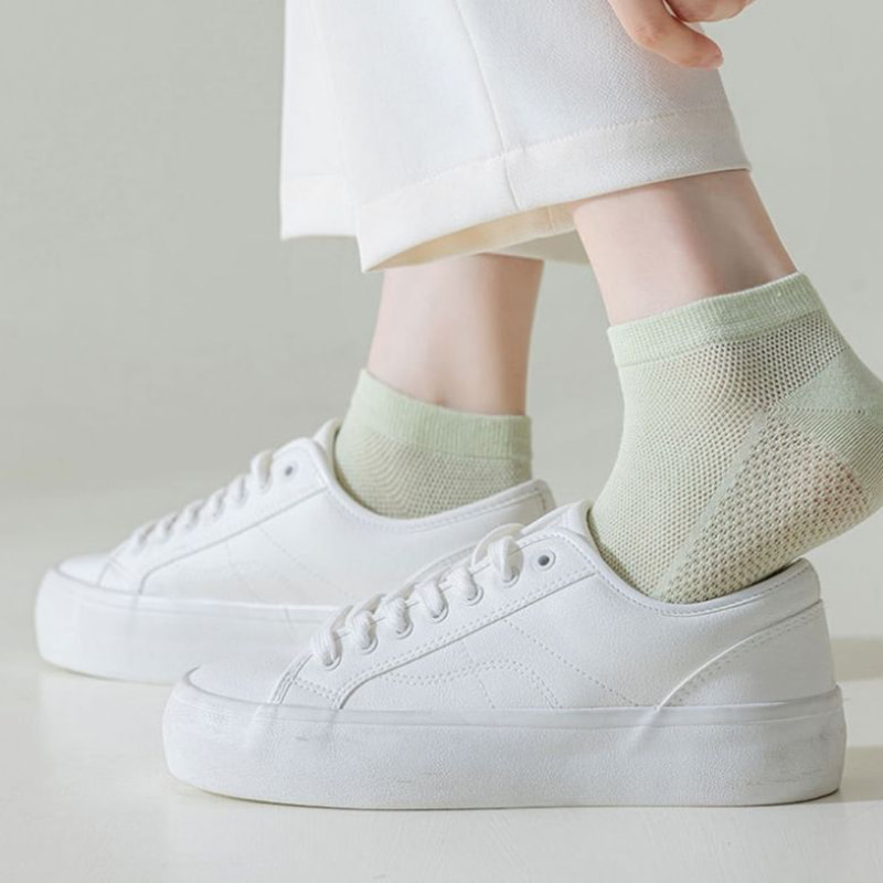 女性用の長いベルベットコットンソックス、メッシュ通気性の短い靴下 女性用の長いベルベットコットンソックス、メッシュ通気性の短い靴下