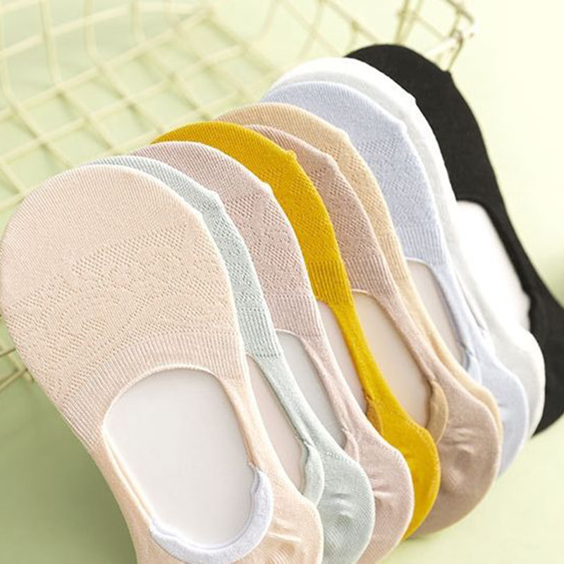 浅い中空の靴下を備えたソリッドカラーの女性用ボート靴下 浅い中空の靴下を備えたソリッドカラーの女性用ボート靴下